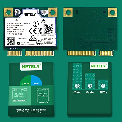 Netely WIFI 6 AX200HMW 3000Mbps Mini-Pcie Interface Wifi Adapter With Bluetooth 5.0 For Windows 10 11 64Bit Laptop Pcs thumb #5