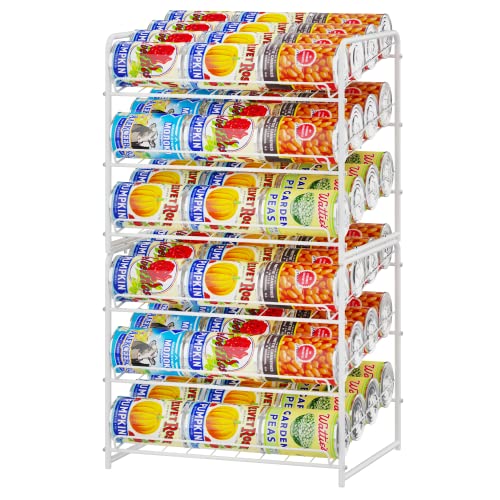 Simple Trending Can Rack Organizer, Stackable Can Storage Dispenser For Kitchen Cabinet Or Pantry, White #TOP5