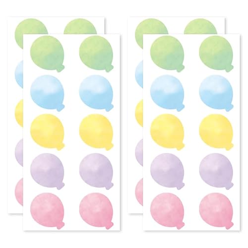 色紙 シール 風船 5色 40枚 切り離せる色紙シール 半透明 寄せ書き カラフル