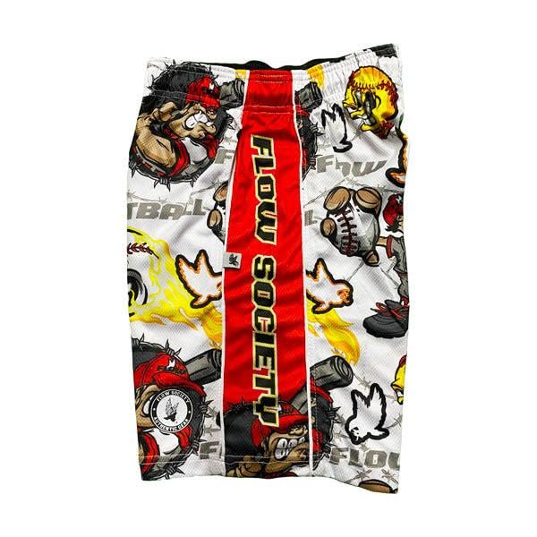 Flow Society Angry Fastball Boys Athletic Shorts White2