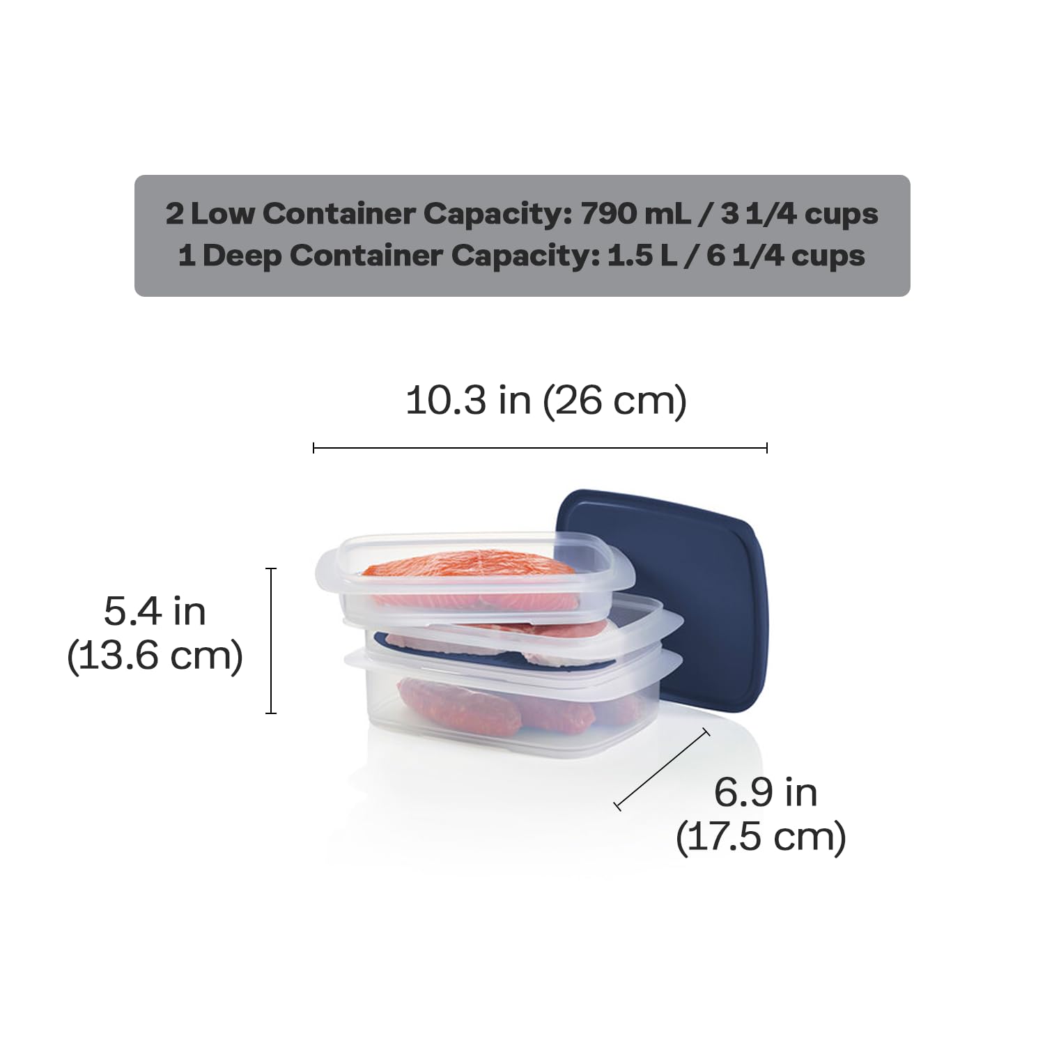 Amazon｜Tupperware 冷蔵庫 積み重ね可能 ファミリー 食品保存容器3点