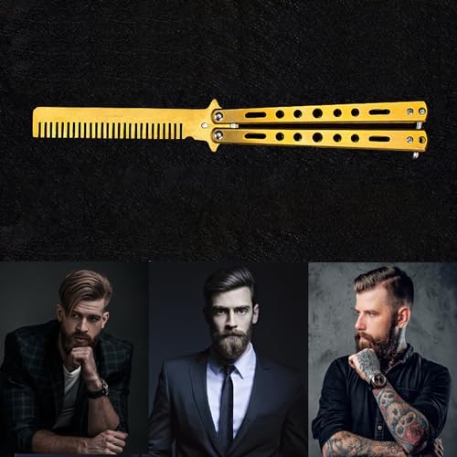Butterfly Comb Stainless Steel - Foldable Training Comb for Hair Styling Pocket Comb for Beginners Hair Accessories Gold - Image 4