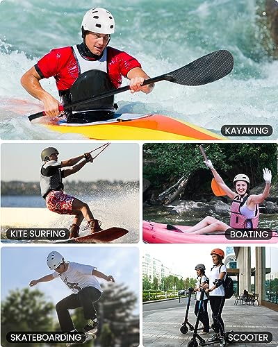 Image of OutdoorMaster Kayak Helmet, Adjustable Surf Helmet with Ear Pads | ABS + EVA, Quick-dry, 12 vents, Dial adjust, 304 stainless steel rivets, Fits 50-63cm, for water sports, Boating /Surfing
