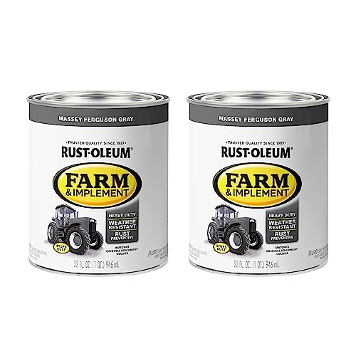 Image of Rust-Oleum 280157-2PK Farm & Implement Enamel Paint, Quart, Massey Ferguson Gray, (Pack of 2)