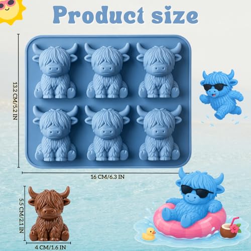 Molde de Silicona para Cubos de Hielo en Forma de Vaca 3D miniatura 2
