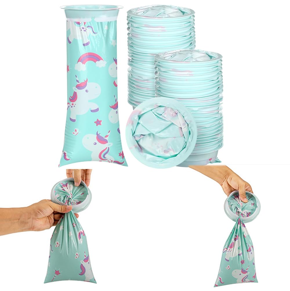 Azonee Disposable Bags, 50-Pack Horse Children's Disposable Vomit Bags - 1000ml Emesis Bags, Individually Wrapped Barf Bags, Portable and Leak-Proof, Ideal for Taxis and Airplane Travel