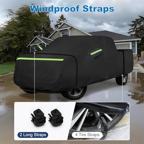 Image of QUNSUNUS Truck Cover for Ford F150 SuperCrew 5.5ft&6.5ft Bed and Regular Cab 8ft 2004-2025, Waterproof F150 Truck Cover with Zipper, Compatible with RAM 1500 Crew Cab 6.4ft 2019-2025