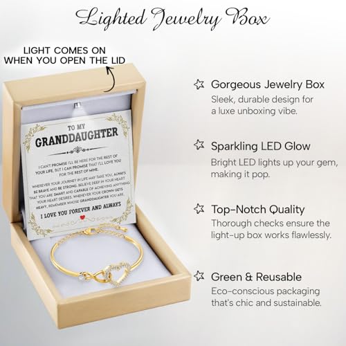 Larvincy To My Beautiful Granddaughter Bracelet With Heartfelt Message & Elegant Box - Granddaughter Gifts from Grandma Grandparents, Love Jewelry On Valentines Day, Birthday, Graduation, Christmas3