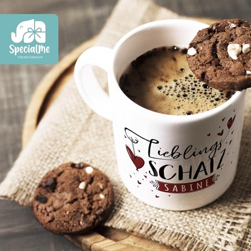 SpecialMe® Tasse Lieblings-(style_variation_string) personalisierbar mit Namen persönliche Geschenke kleines Dankeschön Weiss Keramik-Tasse – Ansicht 5