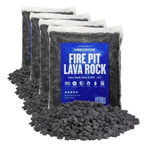 Image of American Fire Products Small Lava Rock for Fire Pits,1 /4 inch to 1 /2 inch Thick x 10 lb.(Pack of 4)