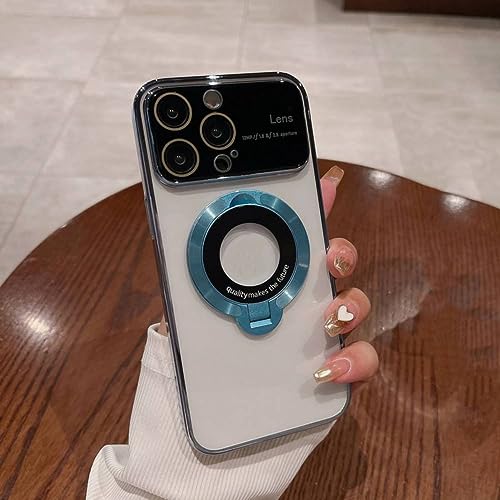 Étui de support magnétique de luxe bleu pour iPhone 11 transparent antichoc