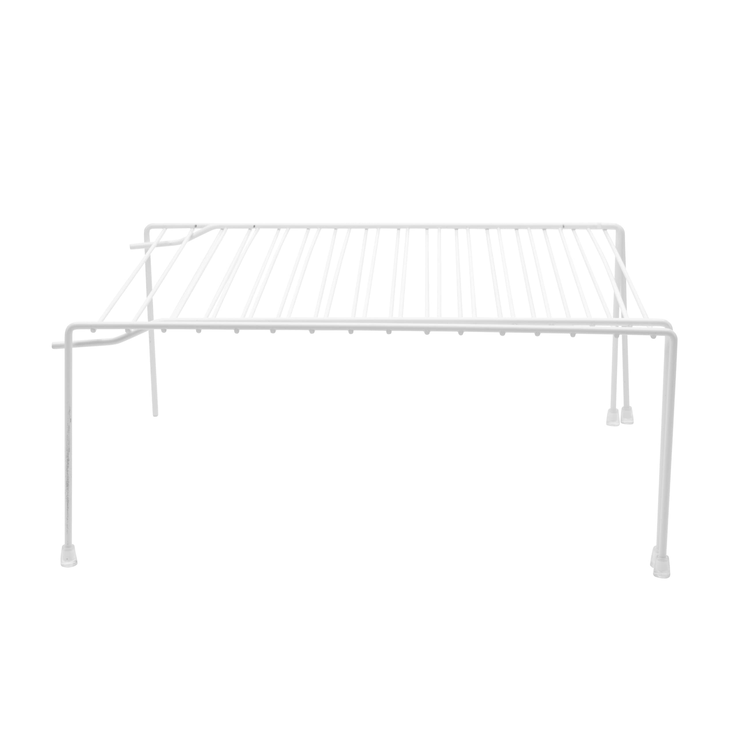YBM HOME White Wire Cabinet Helper Shelf Organizer and Storage Rack Helper for Kitchen, Expandable Kitchen Counter and Cabinet Shelf (1, 12.5