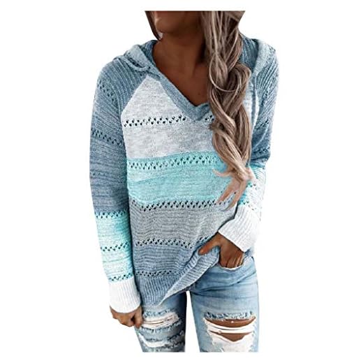 catmoew Snakell Mujer Sudadera Tops Chaqueta Suéter Jersey Mujer Otoño Invierno Talla Grande Hoodie Sudadera Suelto Sólido Manga Larga con Capucha Tejido de Punto Oversize S-5XL