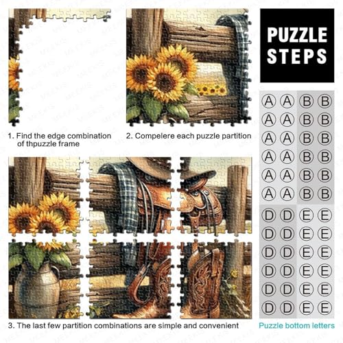 Puzzle de 1000 piezas Western Cowboy con acabado artístico de alta calidad 4