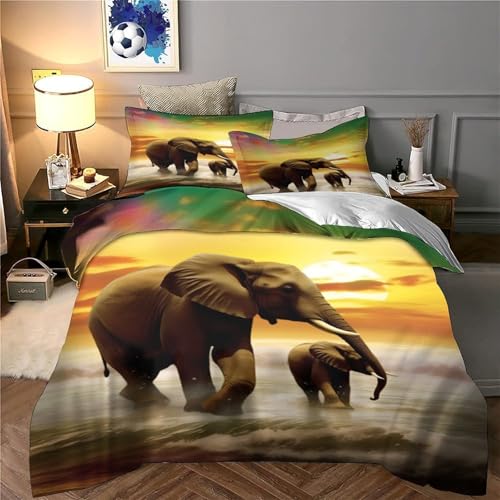 Linge de lit éléphant sunset pour une chambre style safari wild - 6