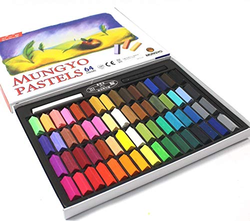 [Mungyo Gallery] Non Toxic Soft Pastels Set of 64 Assorted Colors, Smooth Blending Texture, Ideal For All Artist Levels and Professionals