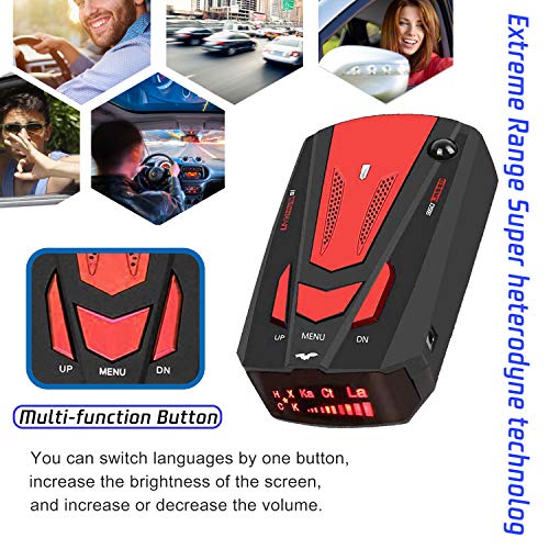 [2021 New Version] Laser Radar Detector for Cars,Voice Prompt Speed, 3 Speed Control, Compact and Space Saving, Oscillating Tower Fan with Remote Control & Timer Function for Home and Office Use (Red) - Thumbnail 6