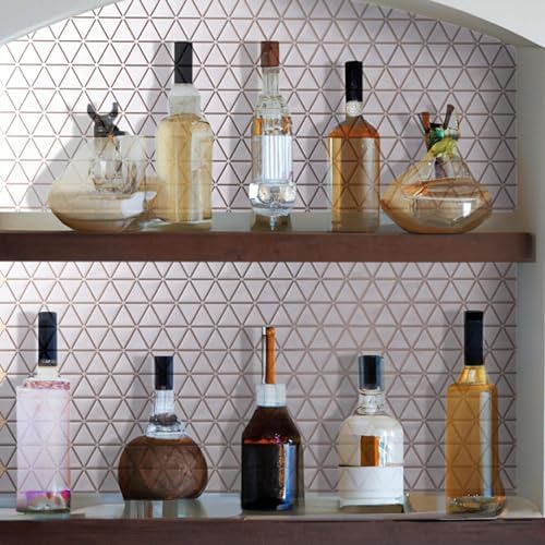 Main Street – 24-Pack of 8 x8 Peel and Stick Backsplash Wallpaper Tiles Removable Self Adhesive Wall Tile for Kitchen, Renter-Friendly for Your Home and DIY Projects (Rose Gold Diamond)
