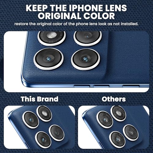 Image of ArmourPro Camera Rings Tempered Glass for Motorola Edge 60, Tough HD Individual Aluminum Alloy Rings 9H Camera Cover, Scratch-Resistant,Camera Lens Protection| Silver, 1 Pack
