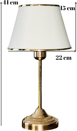 Bohhem Royal Gold Metal Ayaklı Abajur Krem Altın Şeritli Kumaş Başlık Yatak Odası Abajur Salon Masa Lambası Pudra [Enerji Sınıfı A]