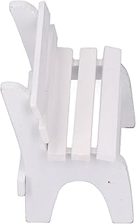 Dollhouse Wooden Bench, 1:12 Scale Miniature Garden Bench High Simulation Miniature Bench Furniture Model White