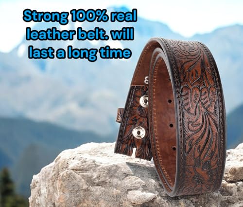 Image of F&L CLASSIC Western Belt without buckle for men - Full Grain Leather Cowboy Belts for jeans - One Piece Leather strap belt