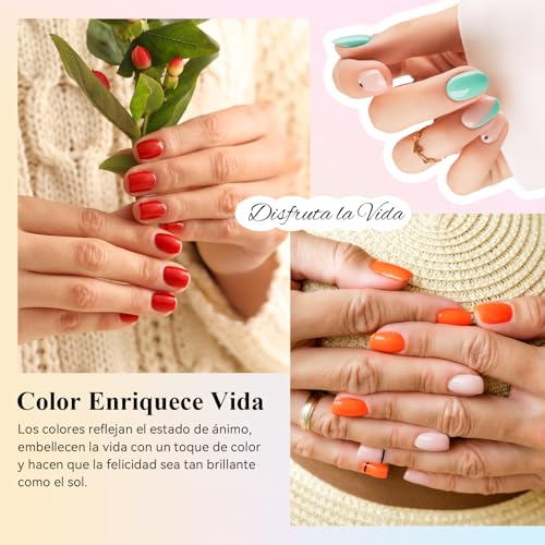 Esmaltes semipermanentes VANREESA kit de 60 piezas con 55 colores de coleccion y capas base top 4