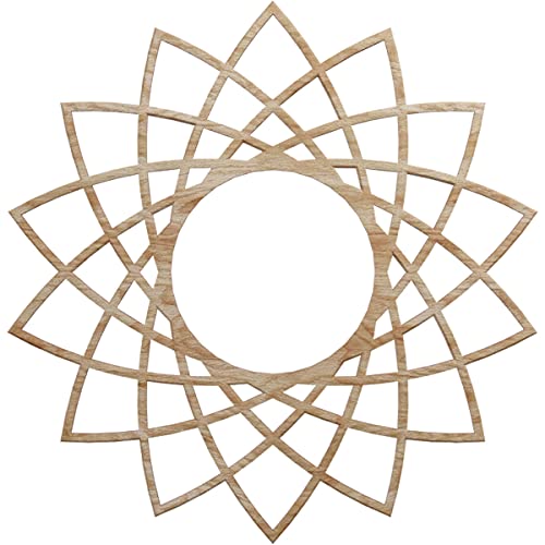 Image of Ekena Millwork 20 inchOD x 7 3 /4 inchID x 3 /8 inchT Eleanor Wood Fretwork Pierced Ceiling Medallion, Red Oak