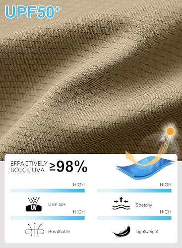 Image of Men's UPF 50+ Light Jacket Full Zip Sun Protection Hoodie Long Sleeve Sun Shirts for Men Hiking Fishing Zip Pockets