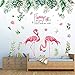 Pdrui Adesivi Murali Per Camera Da Letto, Giungla e Fenicotteri Adesivo Da Parete Decorazione Per Soggiorno Stanza dei Bambini 150×130 cm | Stickers Murali Decorativo Per Corridoio Cucina Finestra