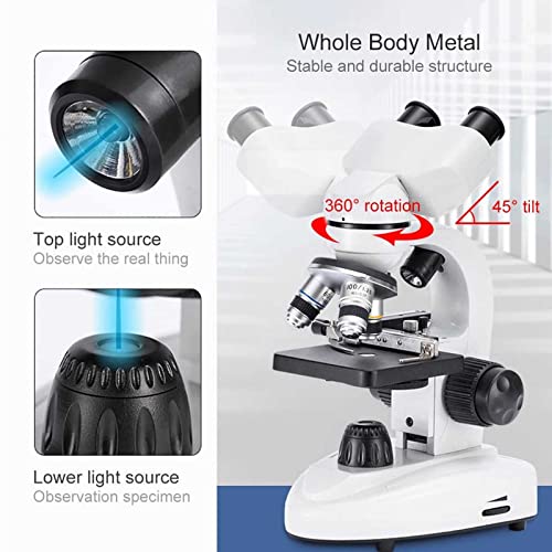 40x-6000x/10000x/20000x MicroscóPio Composto Binocular Com Ocular EletrôNica + 30 EspéCimes/Saco De
