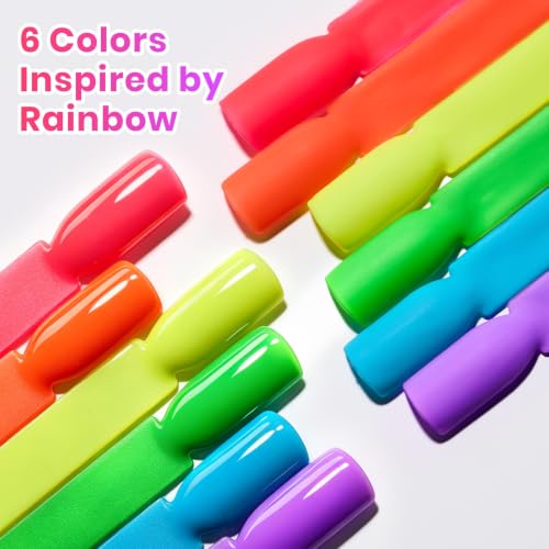 Image of Beetles Neon Gel Nail Polish, Rainbow Kingdom, 6 Colors Gel Nail Polish Set