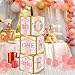DataMoon 1st Birthday Decorations Boxes for Baby Girl - 3PCS Pink Rose Gold Onederful First Birthday Balloons Boxes, One Year Old Happy Birth Party Theme Cardboard Box for Cake Smash Photo Props