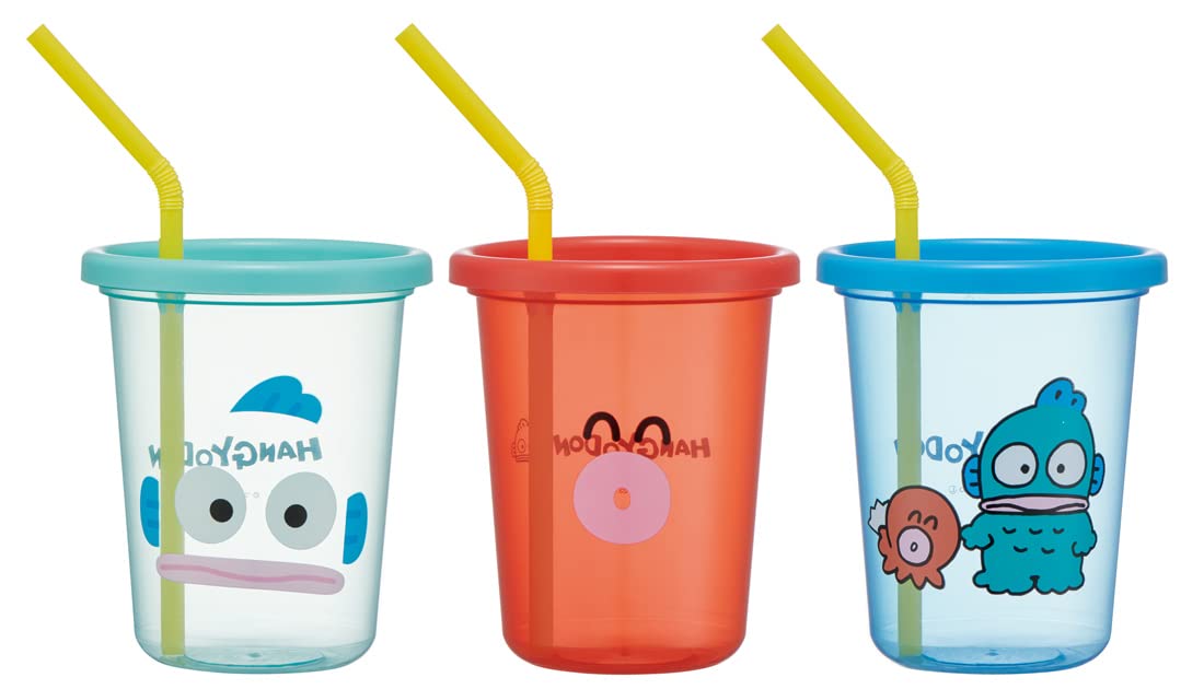 Skater SIH3ST-A Tumbler with Straw, 3 Pieces, 10.1 fl oz (320 ml), Hangyodon, Sanrio, Made in Japan : Home & Kitchen