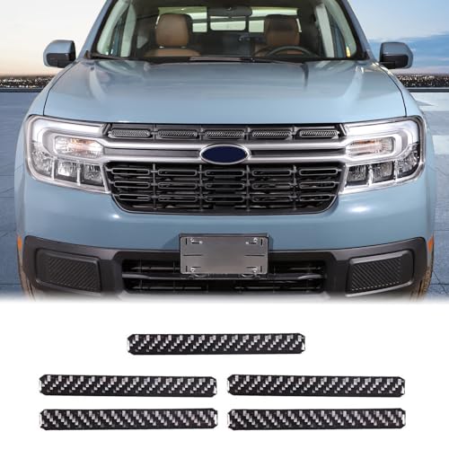 Image of Aunginsy Front Bumper Grille Cover Compatible with Ford Maverick 2022-2024 LARIAT Front Grille Mesh Inserts Trim Cover Front Grill Mesh Clip-in Grille Guard Car Air Inlet Vent Grille Cover Accessories
