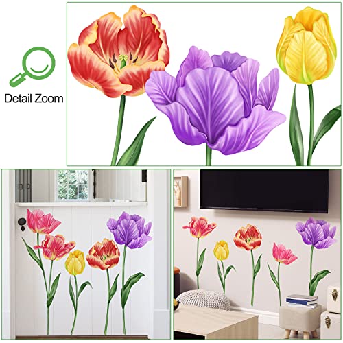Vinilos decorativos tulipanes grandes para pared miniatura 3