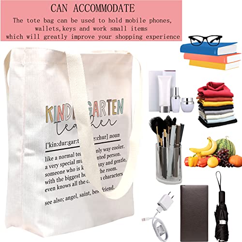POFULL Kindergarten Teacher Tote Bag Kindergarten Teacher Definition Gift Teacher Appreciation Gifts2