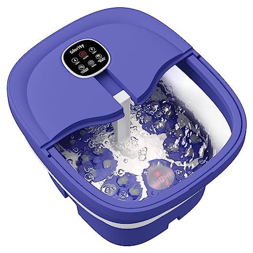 Bañera Spa para Pies Plegable con Masaje Eléctrico, GLORITY Hidromasaje con 3 Modos de Masaje Automáticos y 24 Bolas Motorizadas, con Control Remoto, Calor, Burbujas y Temporizador