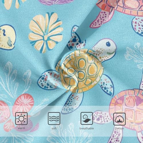Wusikd Turtles Flowers Girls' Underwear Cotton Colorful Sea Girls Briefs Soft Toddler Underwear 2T3