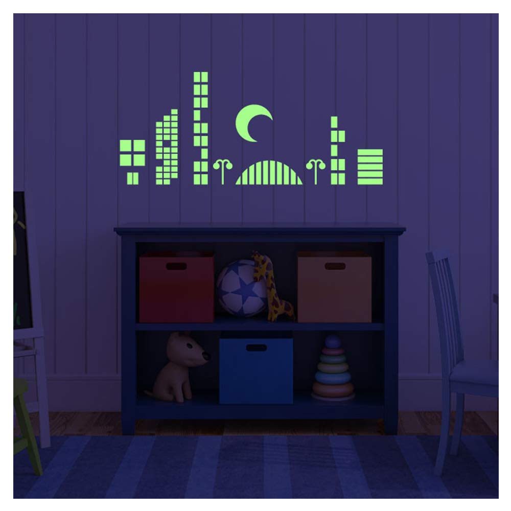 Sticker phosphorescent toits de la ville pour rassurer les enfants ayant peur du noir