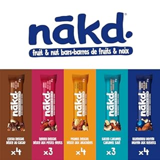 nākd. Raw fruit & nut bars - Variety pack - 100% natural ingredients - No added sugar - Vegan - Gluten free - 18 x 35g bars - 630g