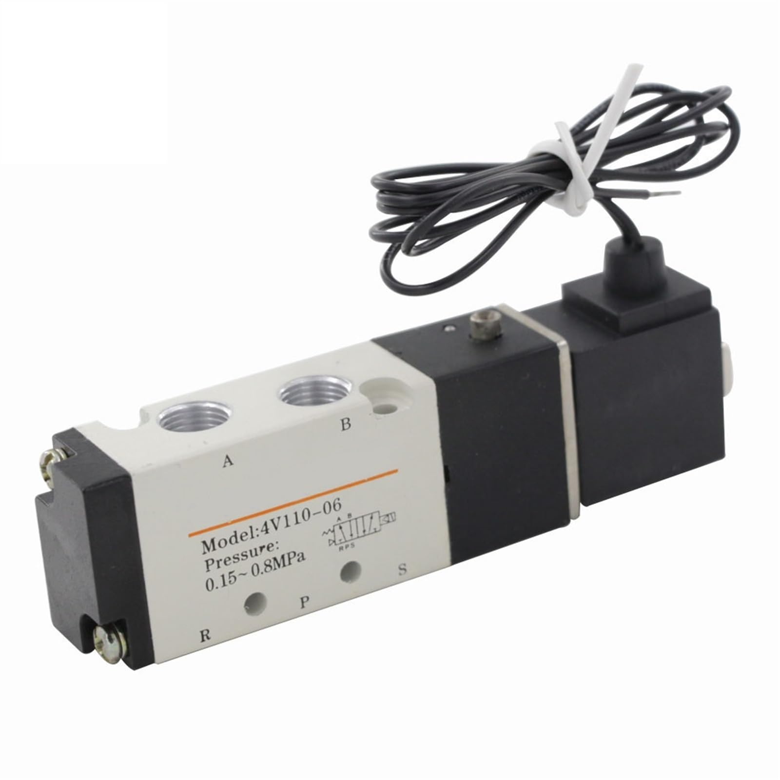 4V110-06 DC24V Válvula de aire PT 1/8"Válvula de control de solenoide Válvula neumática Válvula de solenoide de 5 puertos y 2 posiciones for sistemas de aire