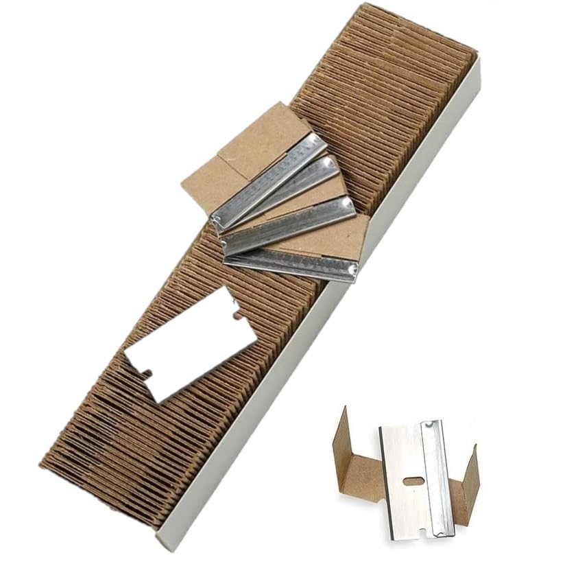 100 Lame Di Ricambio Per Raschietto CANOPUS - Acciaio Inox Per Vetro, Ceramica, Colla, Decalcomanie