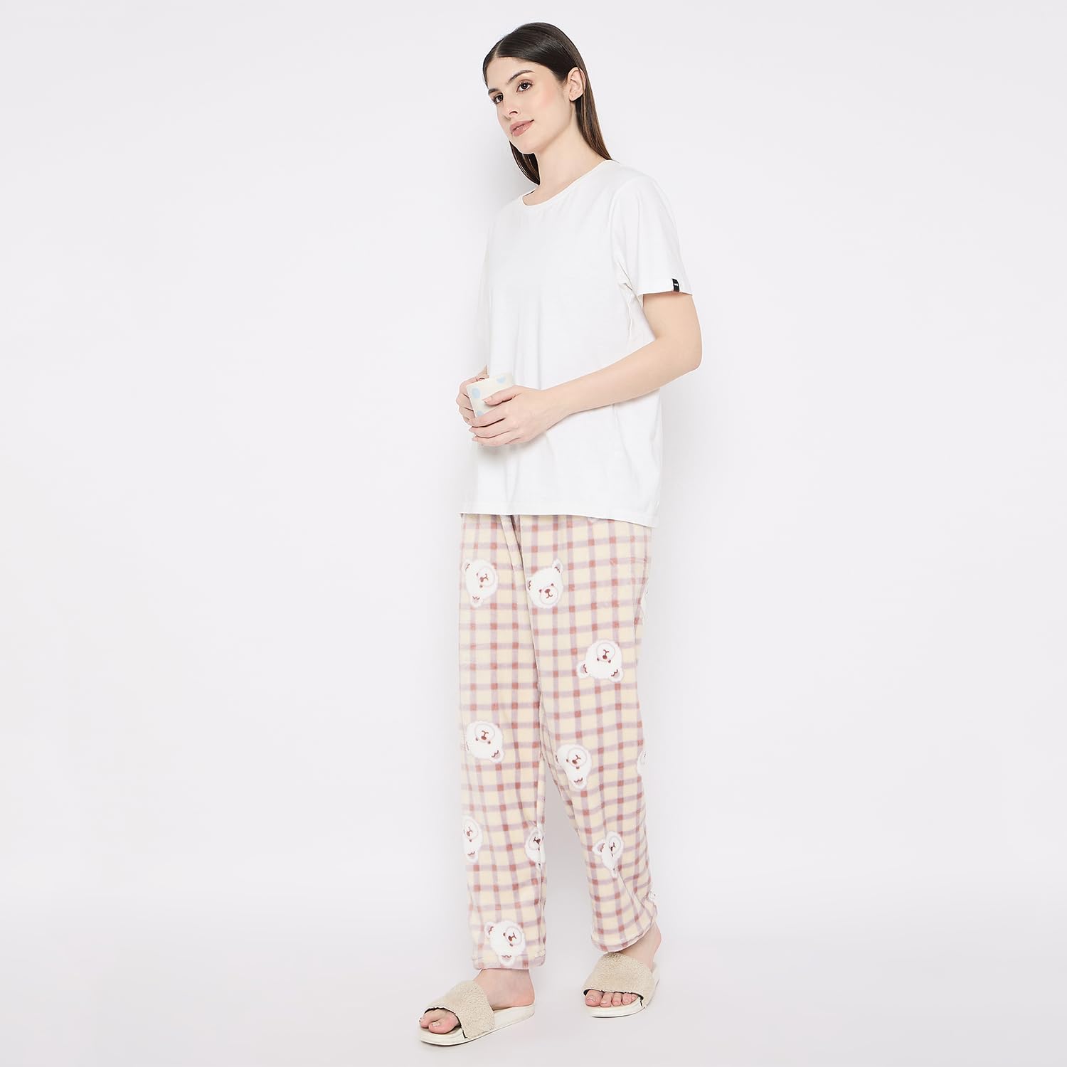 CAMEY Women's Winter Soft & Warm Printed Lower | Pyjama (Cream, XXL) - Image 2 thumbnail