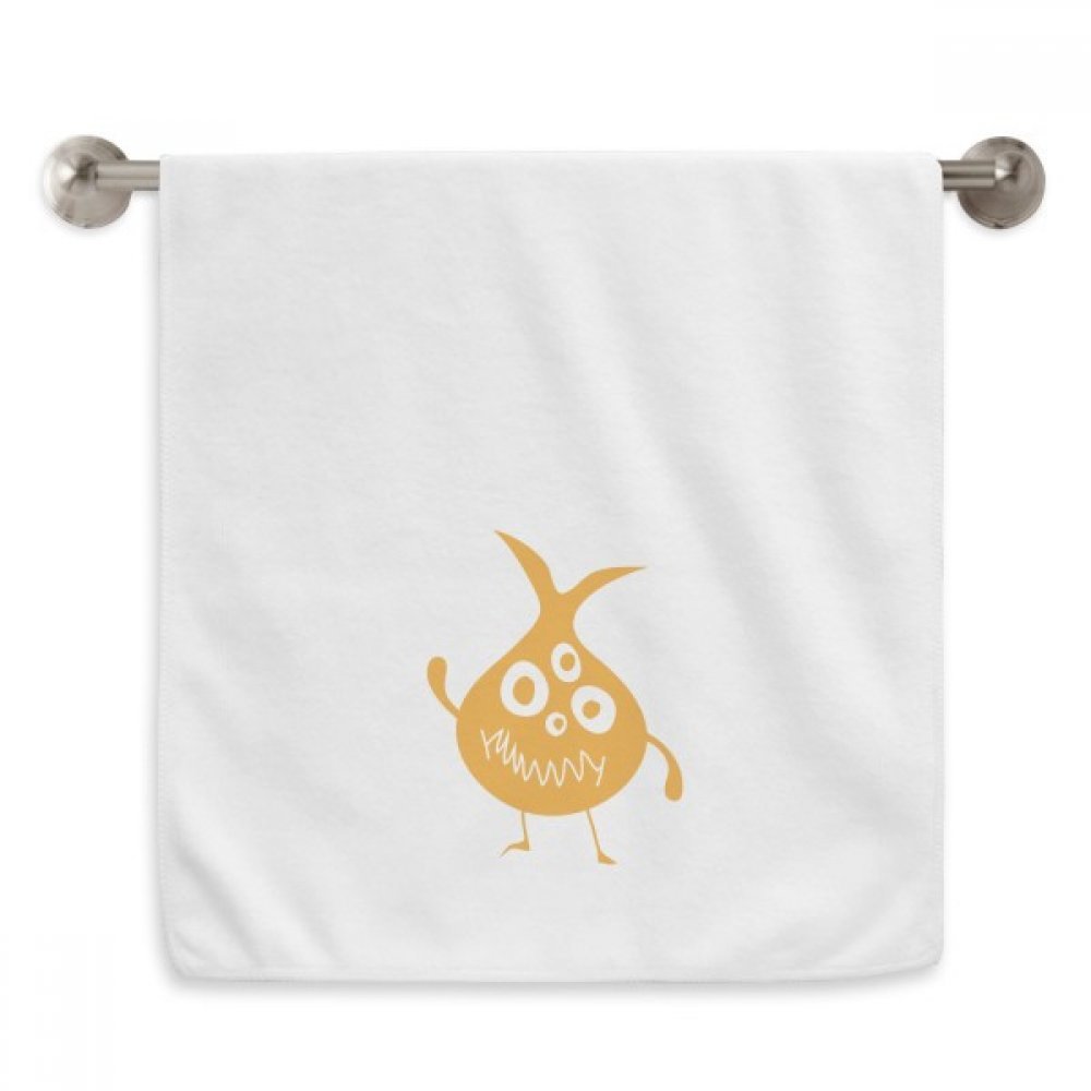 Serviette créature alien jaune au tissu moelleux absorbant blanc