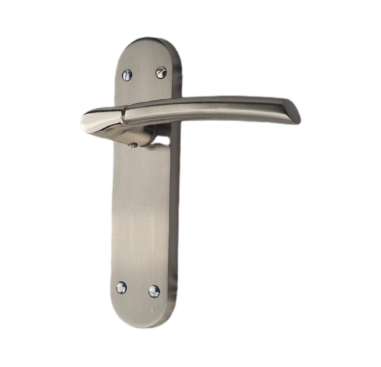 Golden Grace Indiana Dual Finish Chrome Internal Door Handles On Backplate Satin Nickel Finish from B&Q