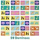 boppi Domino-Set, Bilderspiel für Kleinkinder – Buntes Domino Spiel ​​mit Wildtier Motiven, Pädagogisches Spielzeug Domino für Kinder – Spiele für Kinder ab 3 Jahren
