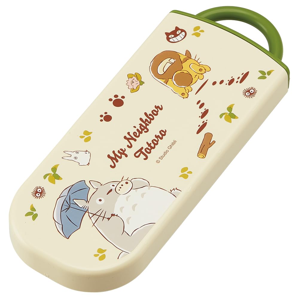 Skater TACC2AG Set bento per bambini, bacchette, cucchiai, forchette, antibatterico, facile da aprire, scorrevole, giapponese, Ghibli Totoro, per ragazzi e ragazze