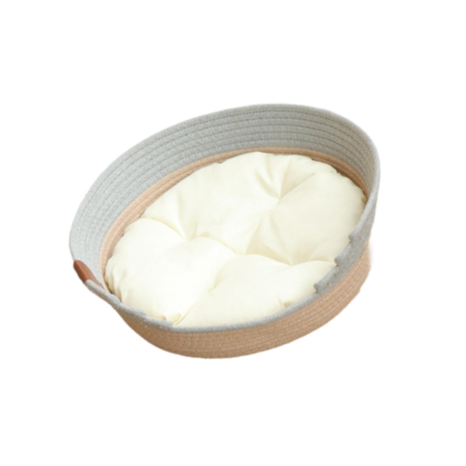 Panier tissé pour chat avec coussin de salon lit pour chaton et fournitures animaux M
