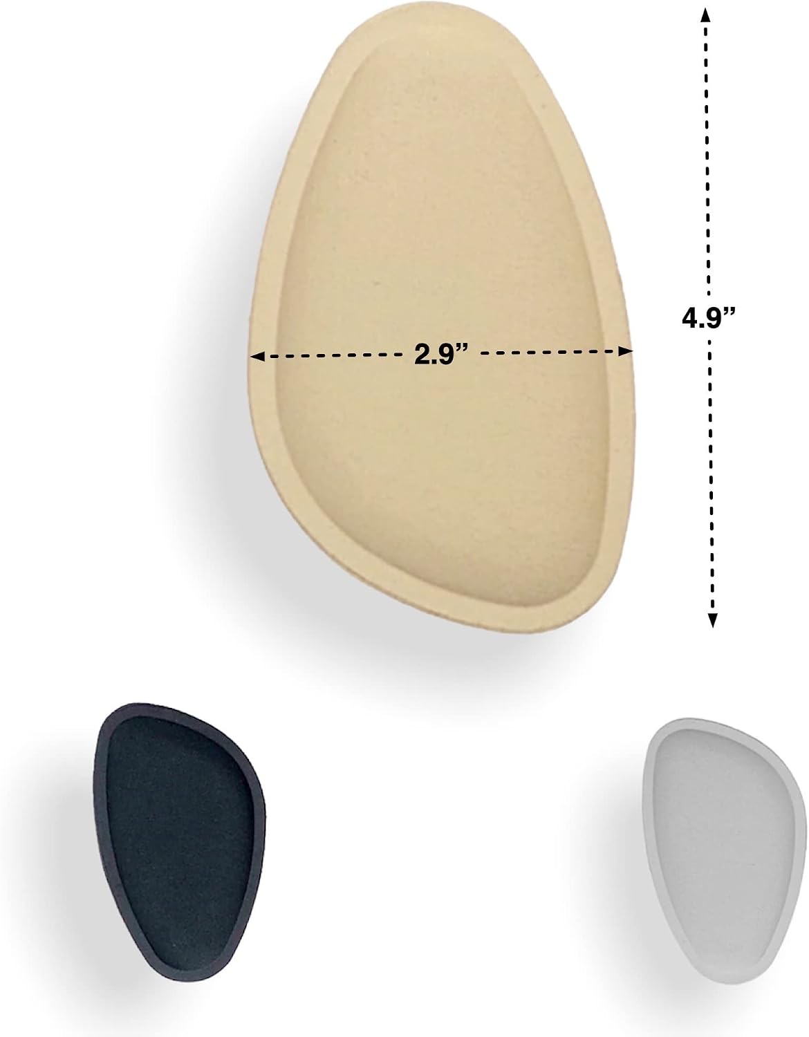 CB 4-Pairs Forefoot Shoe Metatarsal Pads, Ball-of-Foot Sponge Cushions Inserts Insoles, Shoes Too Big, Foot Pain Relief, for Men & Women, Kids Shoes, Style B-No Sticker Nude